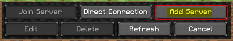 Minecraft Java Multiplayer Add Server button