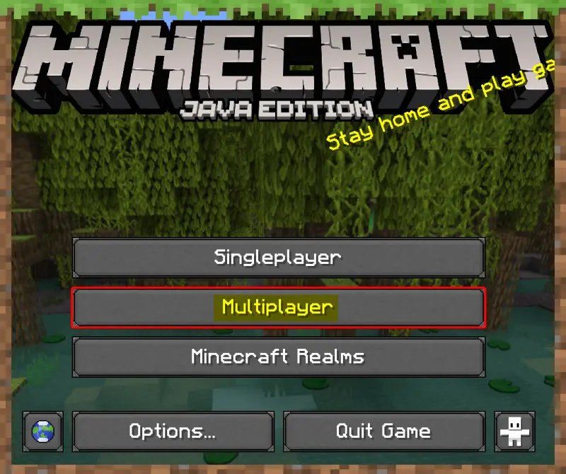 Minecraft Java Main Menu Screen